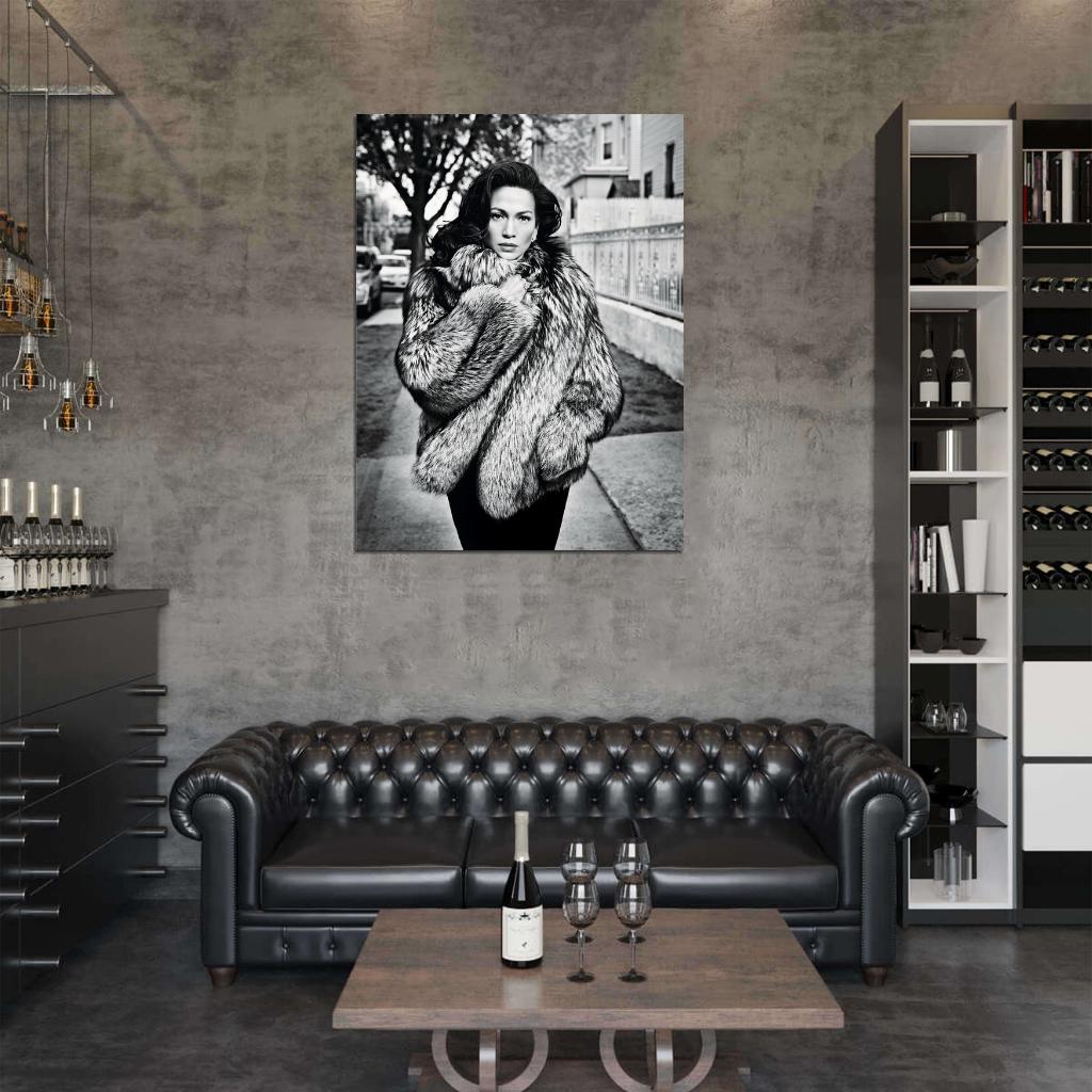Jennifer Lopez Pop R&B Music Singer BW Rare Wall Art Print Poster