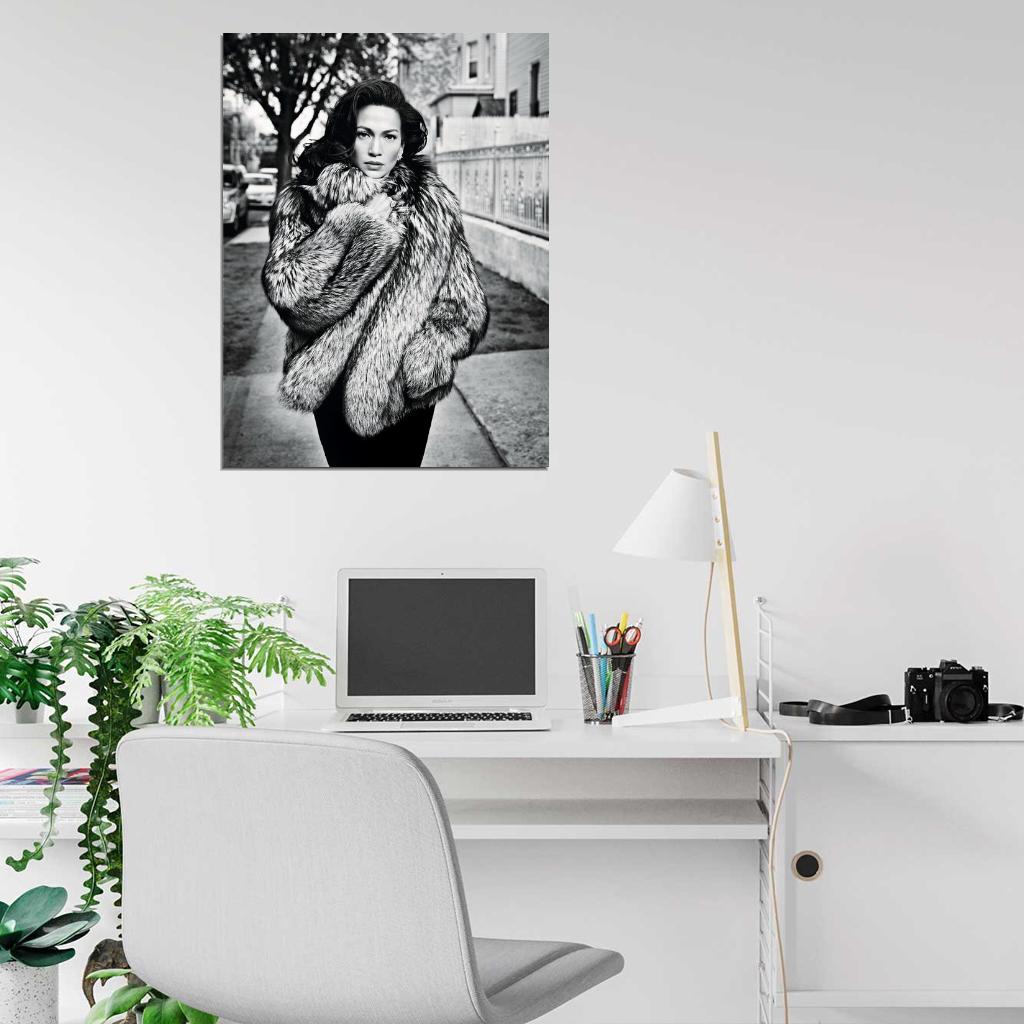 Jennifer Lopez Pop R&B Music Singer BW Rare Wall Art Print Poster