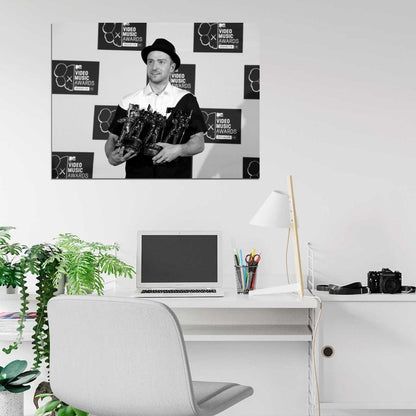 Justin Timberlake VMA Pop Music Singer BW Rare Wall Art Print Poster