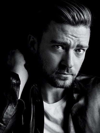 Justin Timberlake Portrait Pop Music Singer BW Rare Wall Art Print Poster