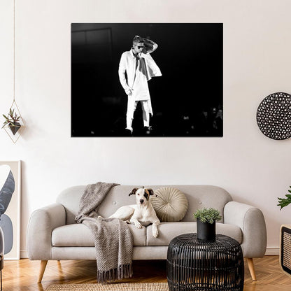 Justin Bieber Pop Music Singer BW Rare Wall Art Print Poster