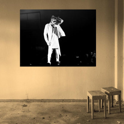Justin Bieber Pop Music Singer BW Rare Wall Art Print Poster