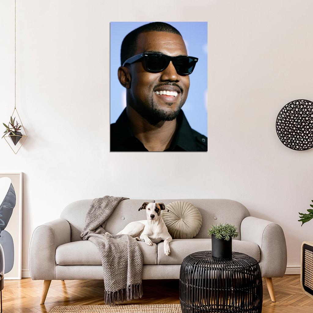 Kanye West Smile Portrait Hip Hop Rap Music Singer Rare Wall Art Print Poster