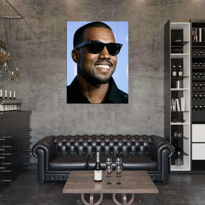 Kanye West Smile Portrait Hip Hop Rap Music Singer Rare Wall Art Print Poster