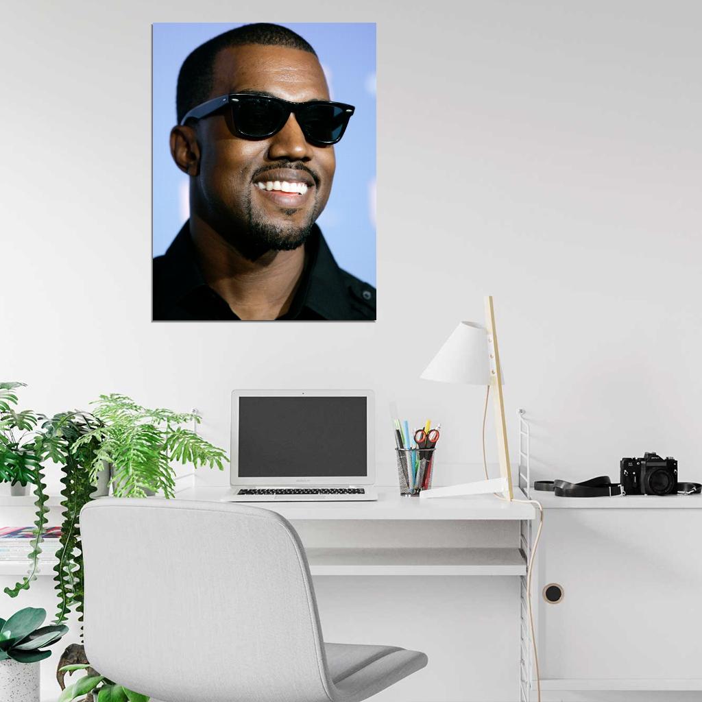 Kanye West Smile Portrait Hip Hop Rap Music Singer Rare Wall Art Print Poster