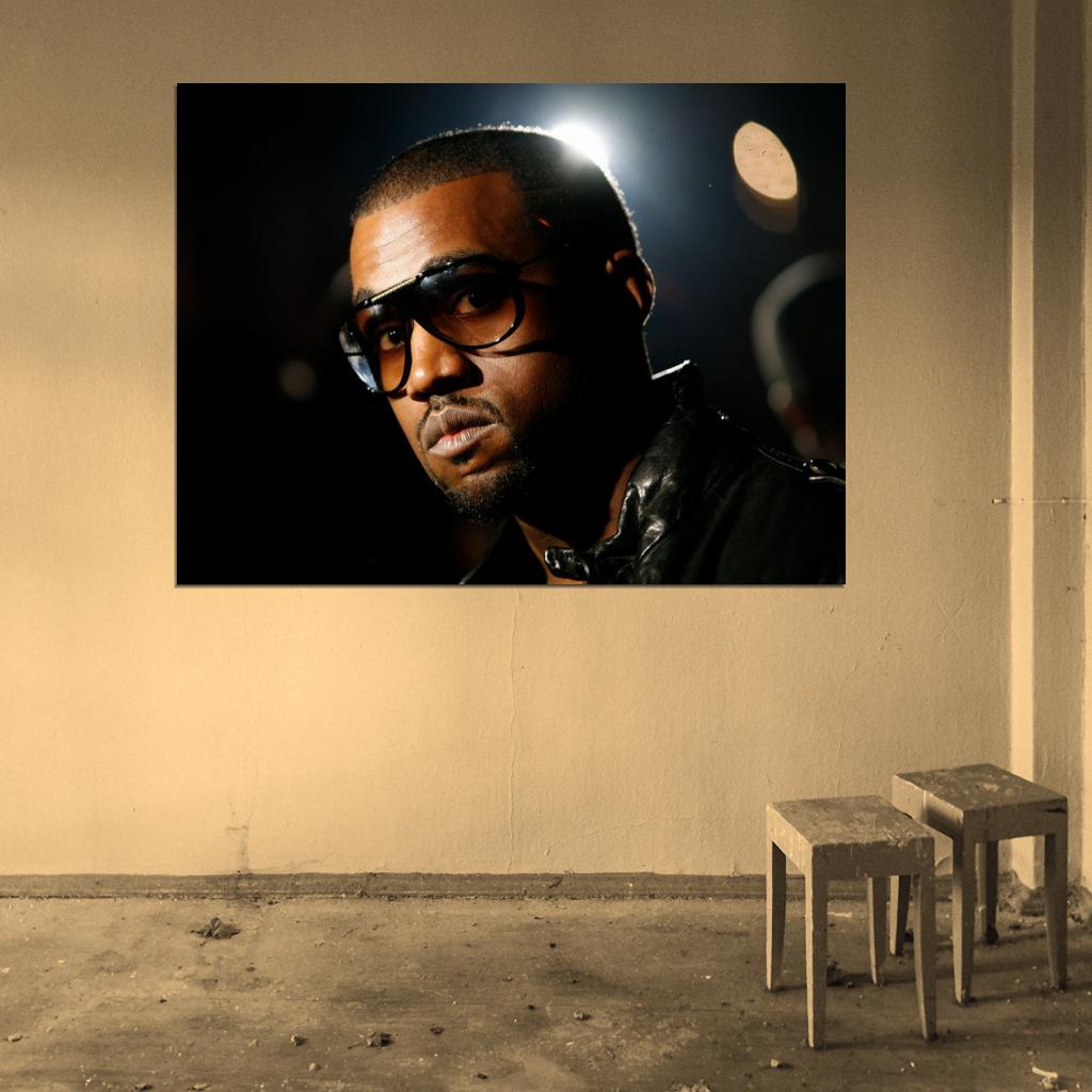Kanye West Sunglass Portrait Hip Hop Rap Music Singer Rare Wall Art Print Poster