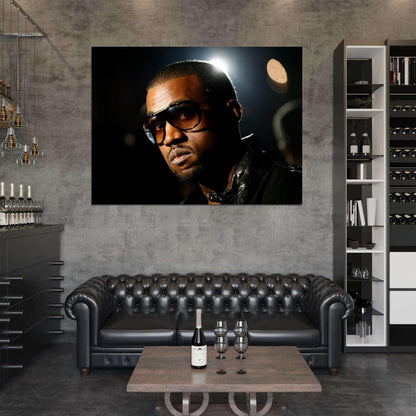Kanye West Sunglass Portrait Hip Hop Rap Music Singer Rare Wall Art Print Poster