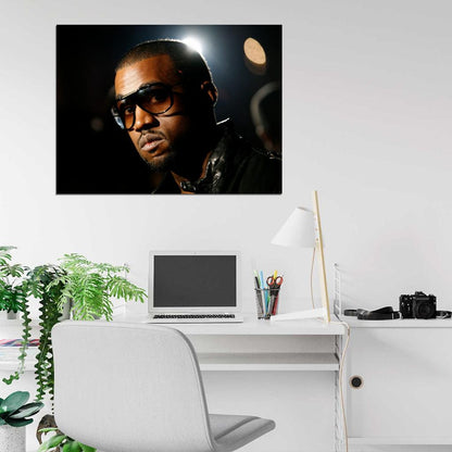 Kanye West Sunglass Portrait Hip Hop Rap Music Singer Rare Wall Art Print Poster
