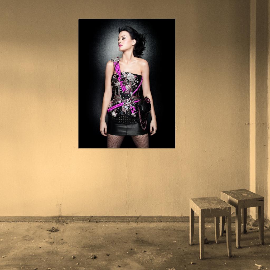 Katy Perry Hot Leather Dress Pop Music Singer Rare Wall Art Print Poster