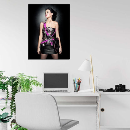 Katy Perry Hot Leather Dress Pop Music Singer Rare Wall Art Print Poster