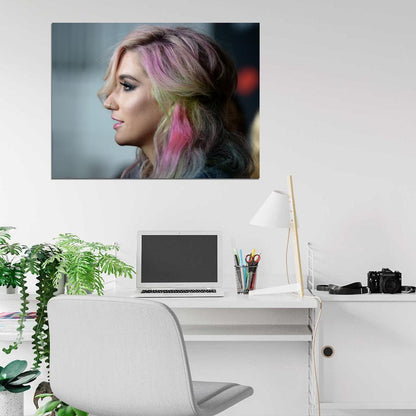 Kesha Colored Hair Portrait Pop Music Singer Rare Wall Art Print Poster