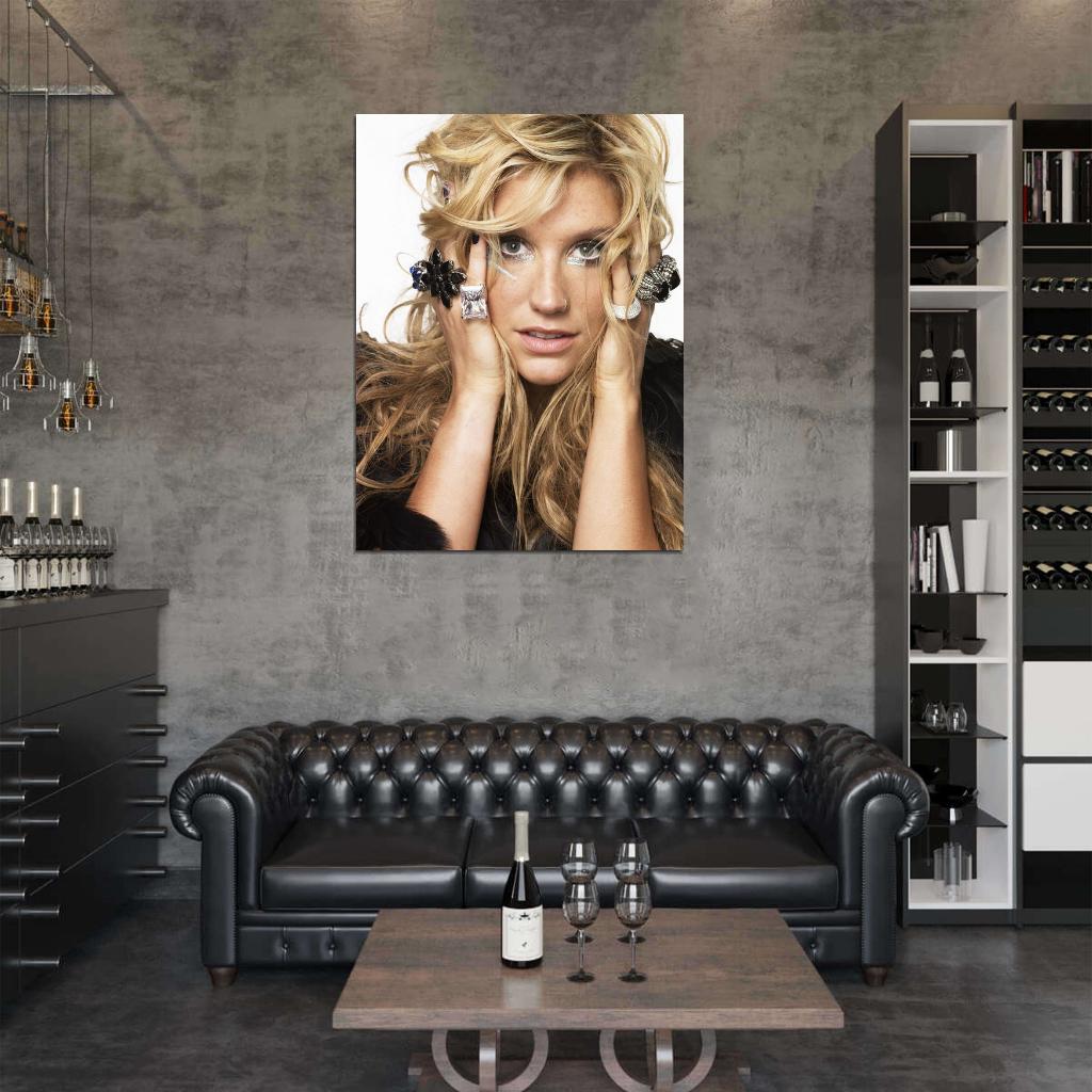 Kesha Beautiful Jewelry Portrait Pop Music Singer Rare Wall Art Print Poster