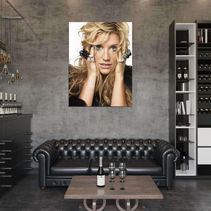 Kesha Beautiful Jewelry Portrait Pop Music Singer Rare Wall Art Print Poster