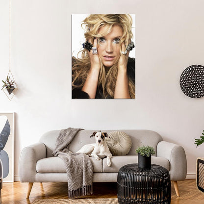 Kesha Beautiful Jewelry Portrait Pop Music Singer Rare Wall Art Print Poster