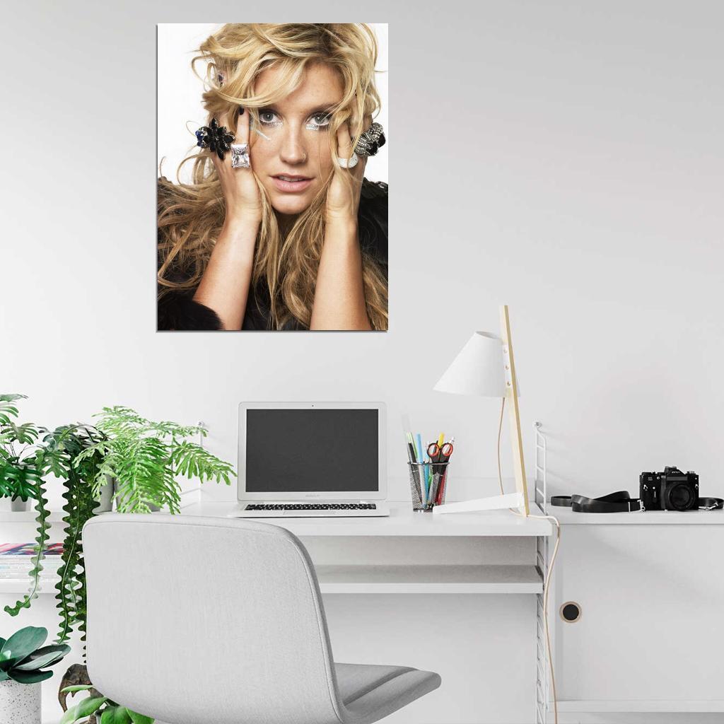 Kesha Beautiful Jewelry Portrait Pop Music Singer Rare Wall Art Print Poster