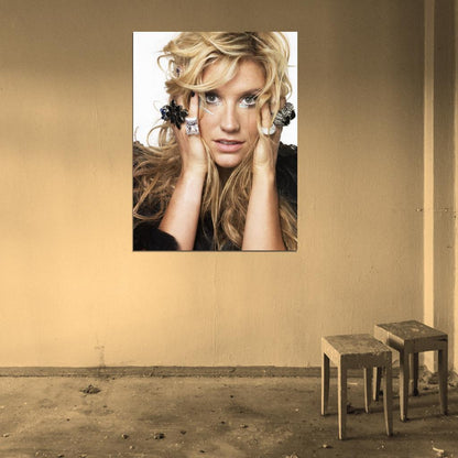 Kesha Beautiful Jewelry Portrait Pop Music Singer Rare Wall Art Print Poster