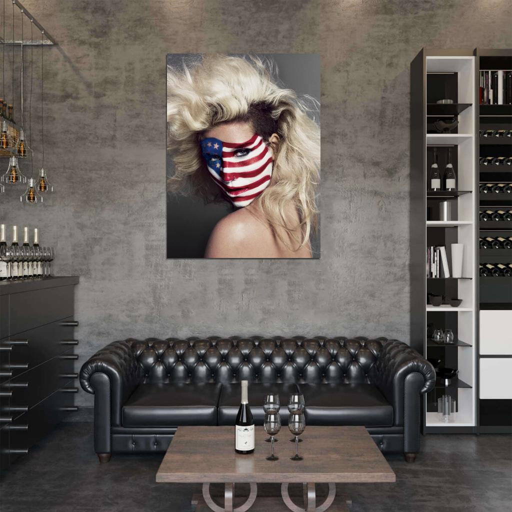 Kesha Hot American Flag Pop Music Singer Rare Wall Art Print Poster
