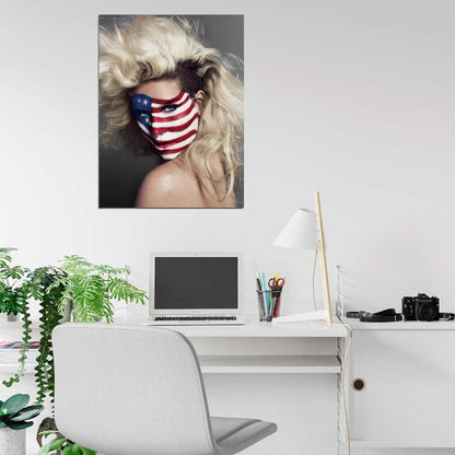 Kesha Hot American Flag Pop Music Singer Rare Wall Art Print Poster