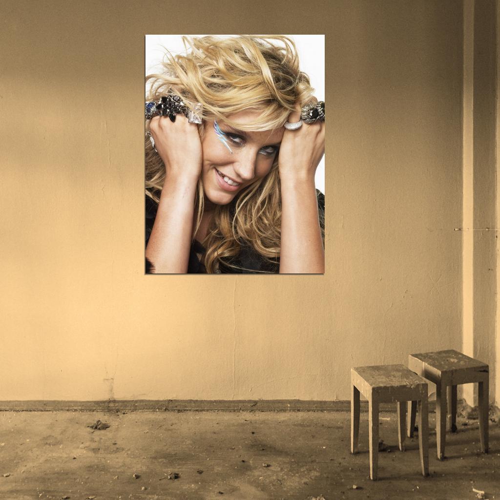 Kesha Makeup Smile Jewelry Pop Music Singer Rare Wall Art Print Poster