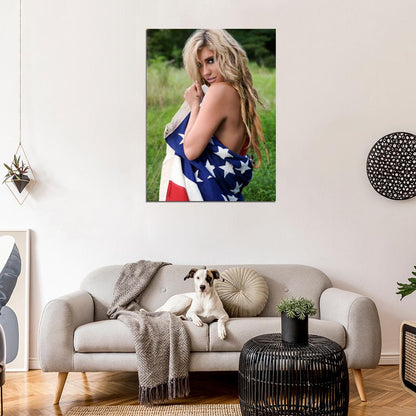 Kesha Hot American Flag Pop Music Singer Rare Wall Art Print Poster