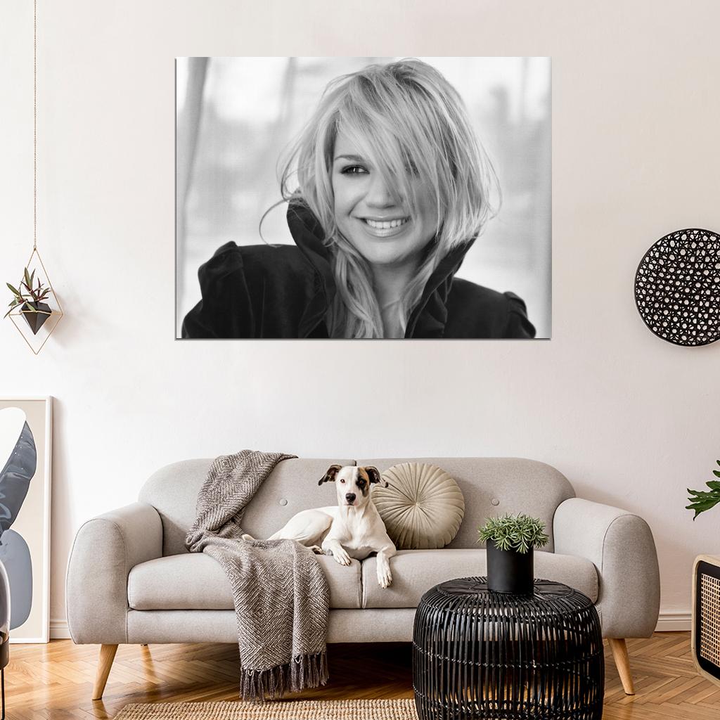 Kelly Clarkson Portrait Smile Cute Pop Music Singer BW Rare Wall Art Print Poster