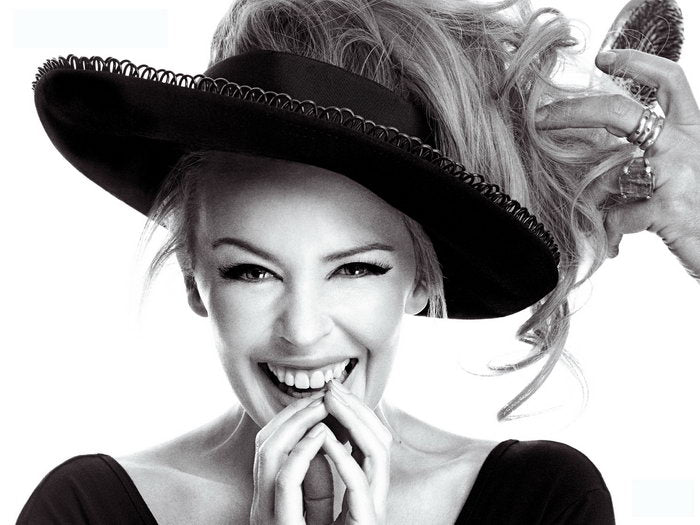 Kylie Minogue Smile Cute Portrait Pop Music Singer BW Rare Wall Art Print Poster