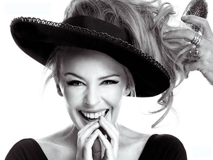 Kylie Minogue Smile Cute Portrait Pop Music Singer BW Rare Wall Art Print Poster