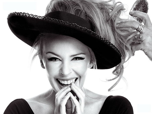 Kylie Minogue Smile Cute Portrait Pop Music Singer BW Rare Wall Art Print Poster