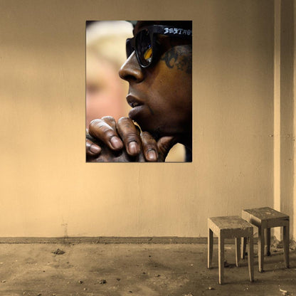 Lil Wayne Portrait Hip Hop Rap Music Singer Rare Wall Art Print Poster