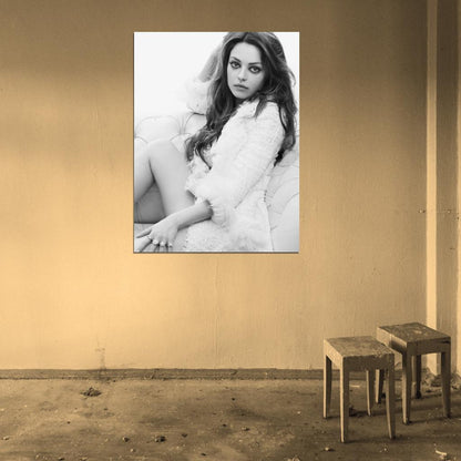 Mila Kunis Beautiful Actress BW Rare Wall Art Print Poster