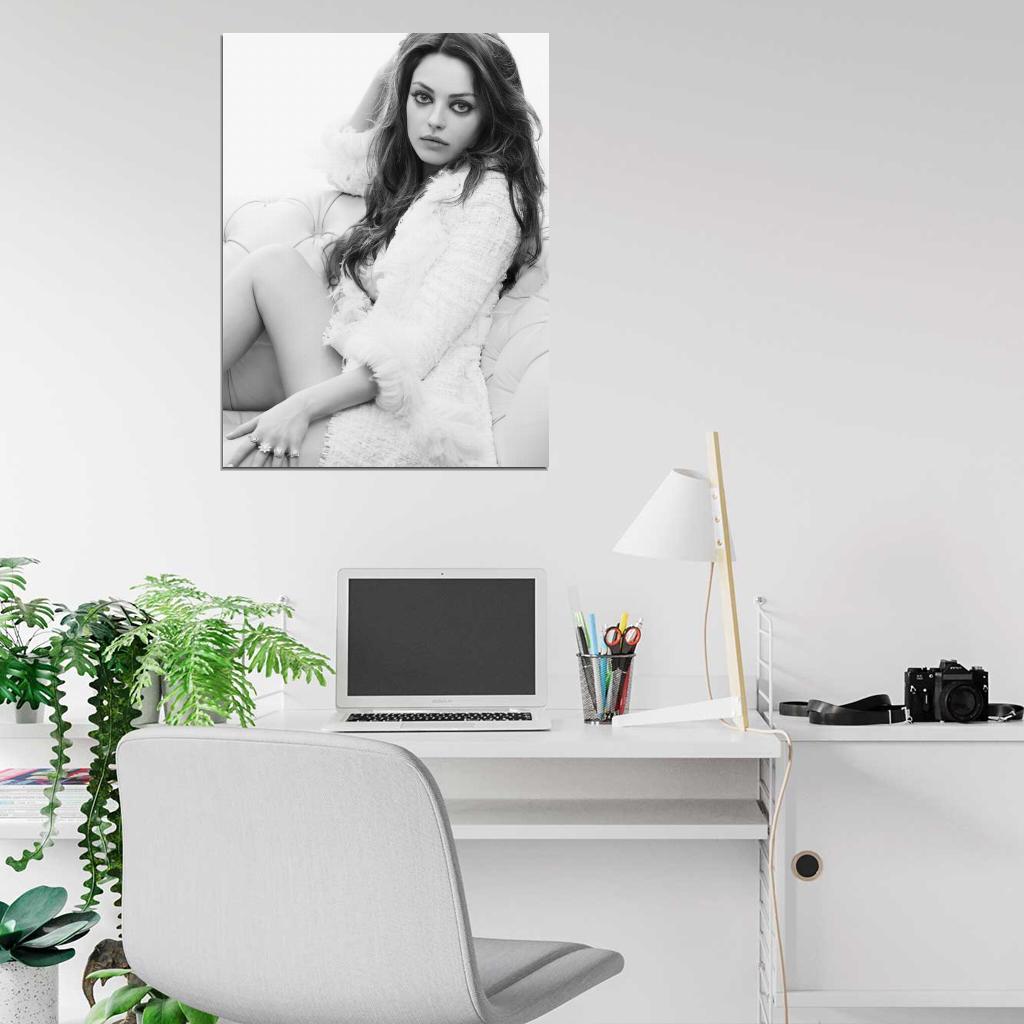Mila Kunis Beautiful Actress BW Rare Wall Art Print Poster