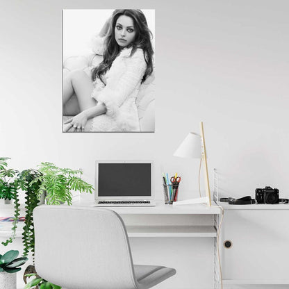 Mila Kunis Beautiful Actress BW Rare Wall Art Print Poster
