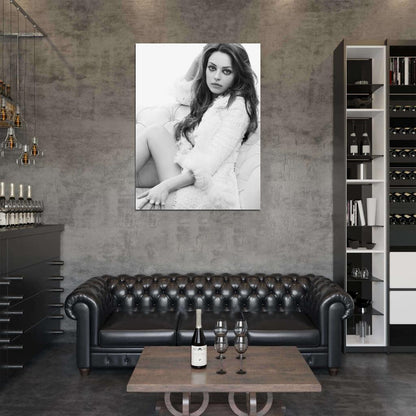 Mila Kunis Beautiful Actress BW Rare Wall Art Print Poster