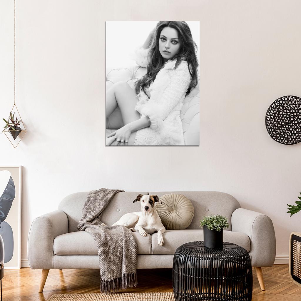 Mila Kunis Beautiful Actress BW Rare Wall Art Print Poster