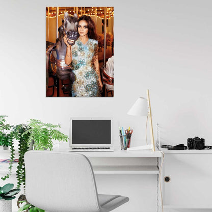 Mila Kunis Carousel Horse Actress Rare Wall Art Print Poster