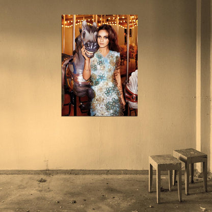 Mila Kunis Carousel Horse Actress Rare Wall Art Print Poster