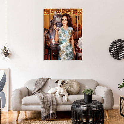 Mila Kunis Carousel Horse Actress Rare Wall Art Print Poster