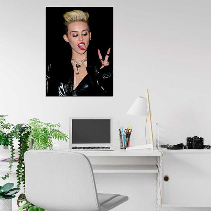 Miley Cyrus Hot Tongue Pop Singer Music Rare Wall Art Print Poster