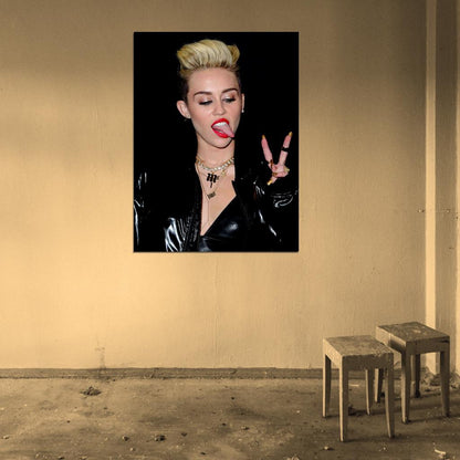 Miley Cyrus Hot Tongue Pop Singer Music Rare Wall Art Print Poster