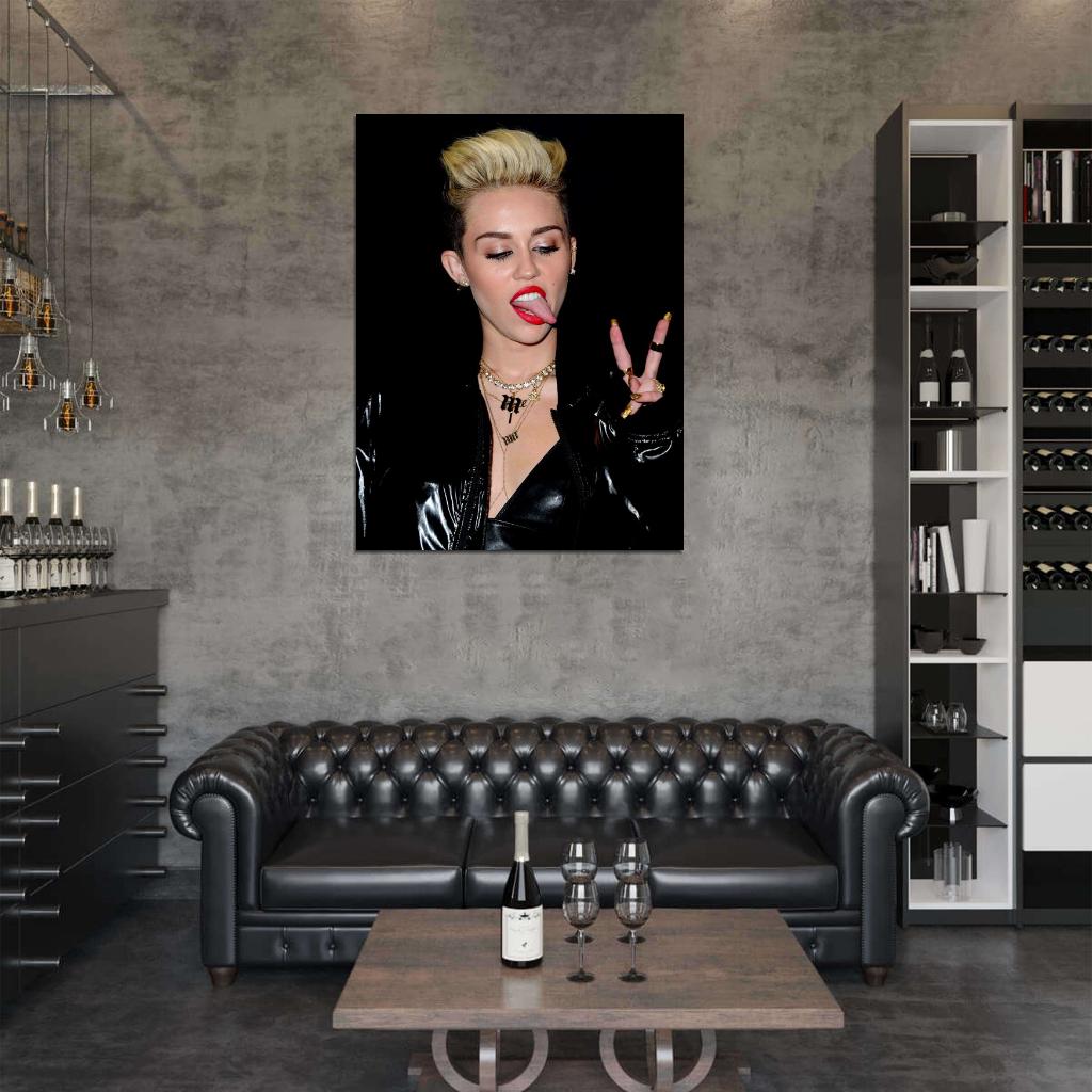 Miley Cyrus Hot Tongue Pop Singer Music Rare Wall Art Print Poster