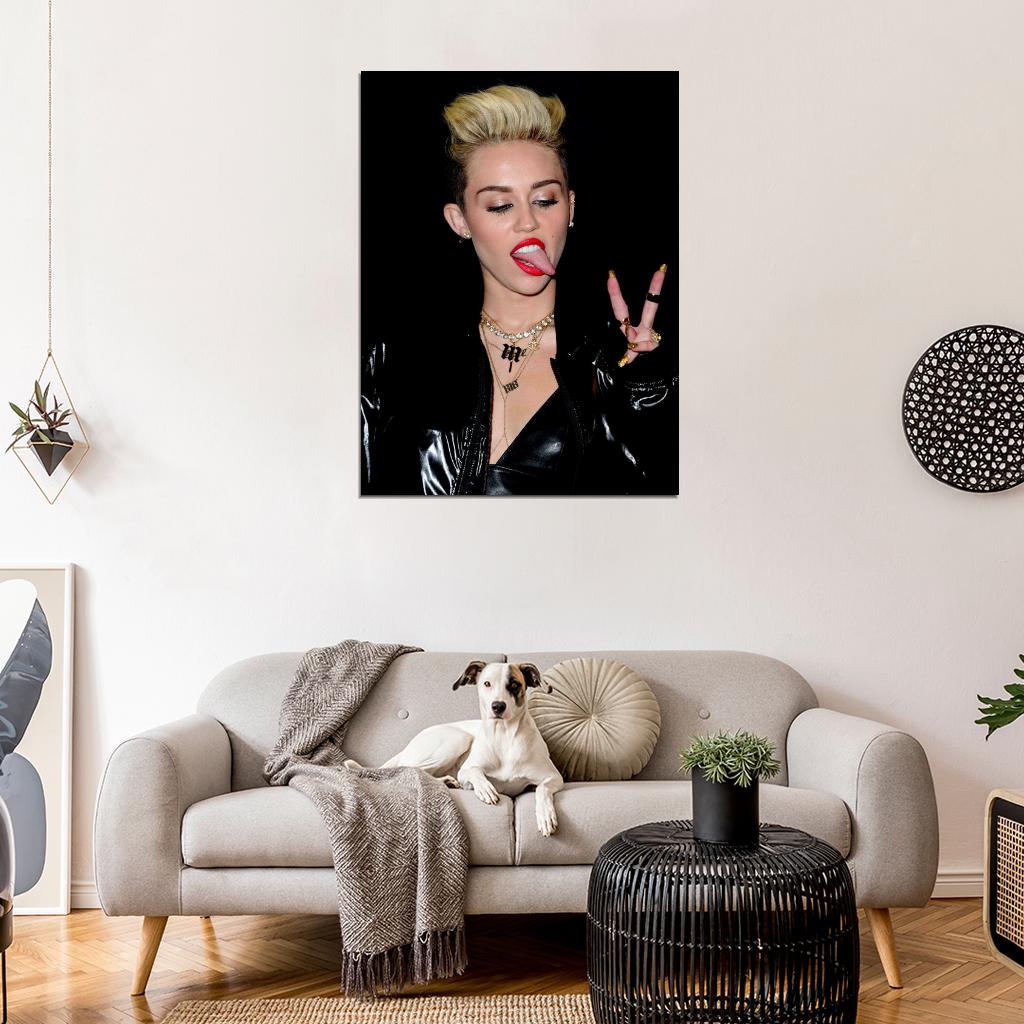 Miley Cyrus Hot Tongue Pop Singer Music Rare Wall Art Print Poster