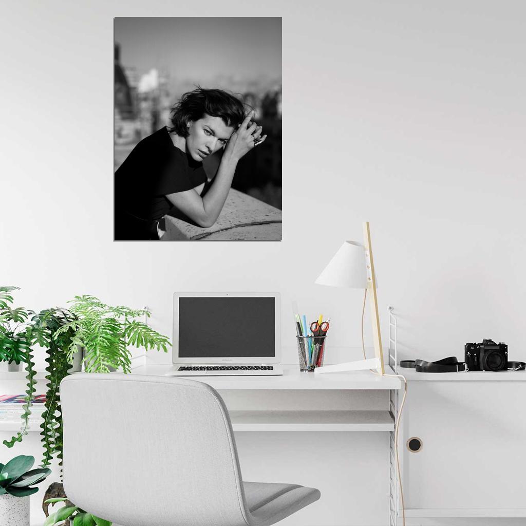 Milla Jovovich Model BW Rare Wall Art Print Poster