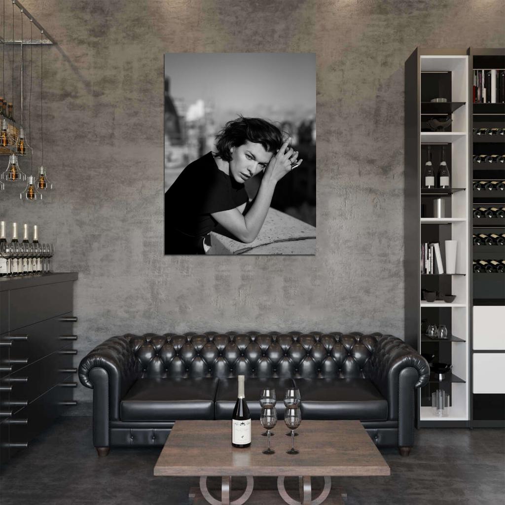 Milla Jovovich Model BW Rare Wall Art Print Poster