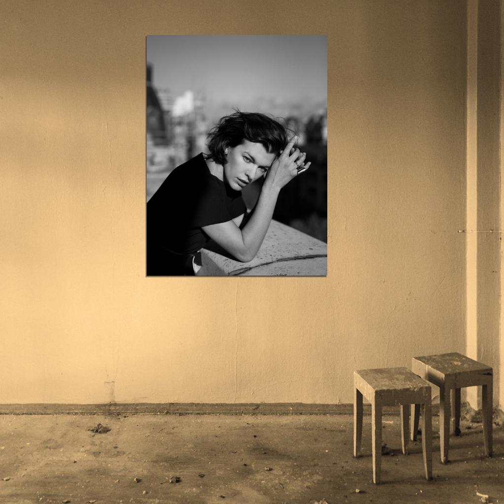 Milla Jovovich Model BW Rare Wall Art Print Poster