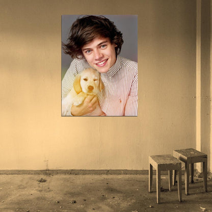 One Direction Harry Styles Puppy Cute Smile Pop Boy Band Rare Wall Art Print Poster