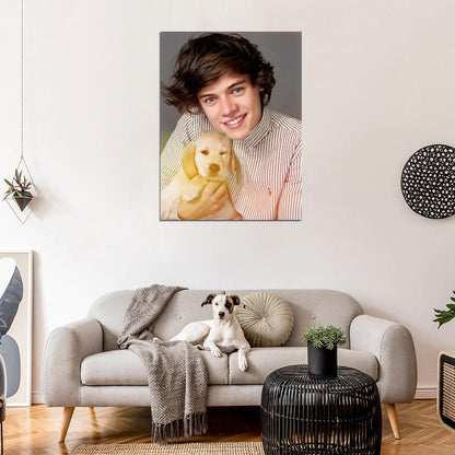 One Direction Harry Styles Puppy Cute Smile Pop Boy Band Rare Wall Art Print Poster
