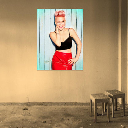 Pink Sexy Hot Smile Pop Rock Music Singer Rare Wall Art Print Poster