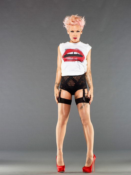 Pink Hot Stocking Pop Rock Music Singer Rare Wall Art Print Poster