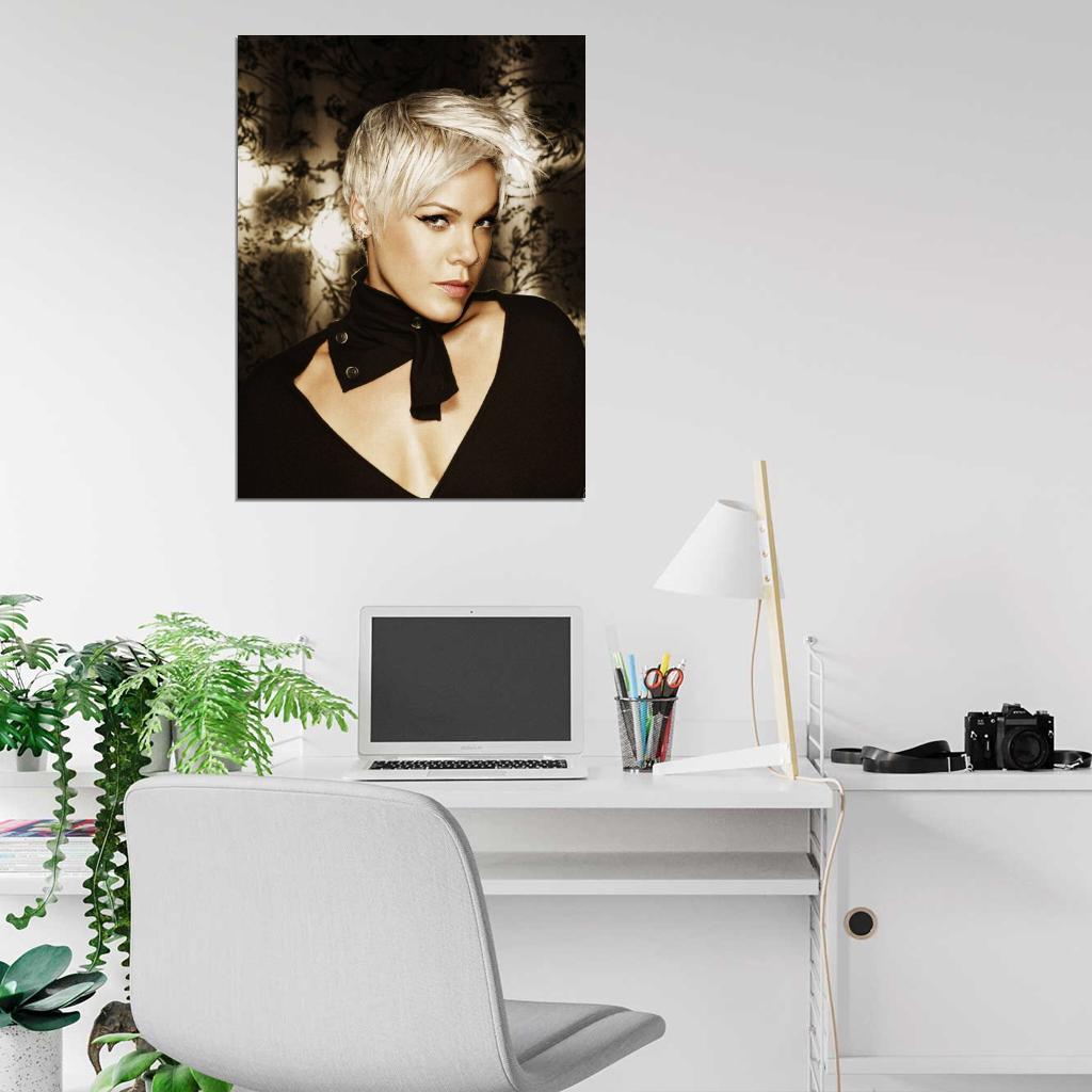 Pink Hot Beautiful Portrait Pop Rock Music Singer Rare Wall Art Print Poster