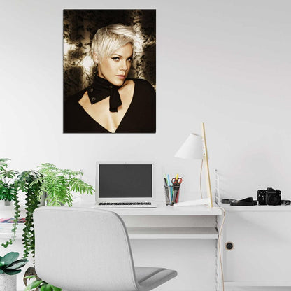 Pink Hot Beautiful Portrait Pop Rock Music Singer Rare Wall Art Print Poster